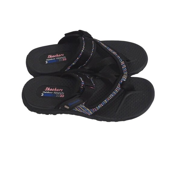 Skechers Reggae Outdoor Lifestyle Sandals Black Slip-on Women Size 7 Sporty - Picture 2 of 6